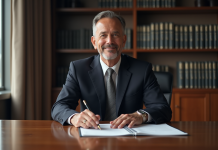 Droit moderne : tout sur cette évolution juridique capitale Avocat d'affaires en costume dans un bureau moderne