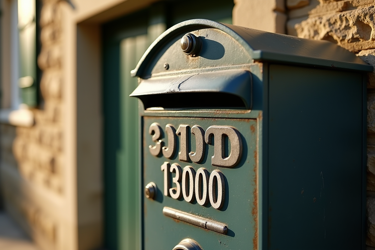 Gros plan sur une boîte aux lettres avec le code postal 13100