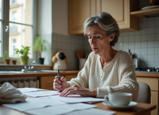 Rembourser mes dettes : qui peut m’aider efficacement en France ? Femme inquiète à la cuisine examine des factures
