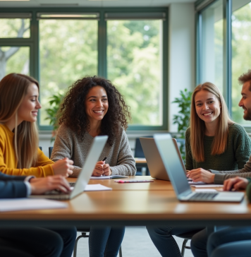 Groupe d'étudiants universitaires en étude collaborative