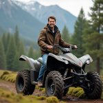 Les bénéfices d’acquérir un quad tout-terrain de qualité Homme en plein air avec quad en forêt verte