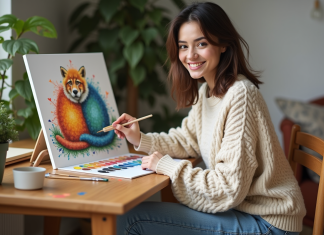Comment réussir sa peinture par numéro animaux : astuces et conseils pour débutants Jeune femme en train de peindre un tableau d'animal avec paintbynumbers