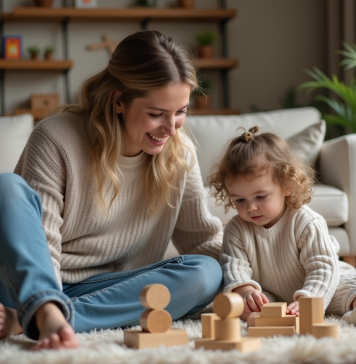 Soutenir émotionnellement une mère célibataire : conseils et astuces bienveillants Femme et fille jouent ensemble dans un salon chaleureux