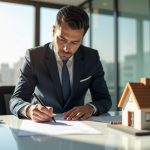 Signature d un achat immobilier dans un bureau moderne