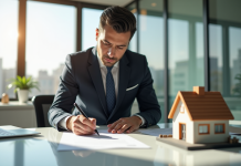 Signature d un achat immobilier dans un bureau moderne