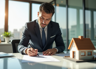 Signature d un achat immobilier dans un bureau moderne