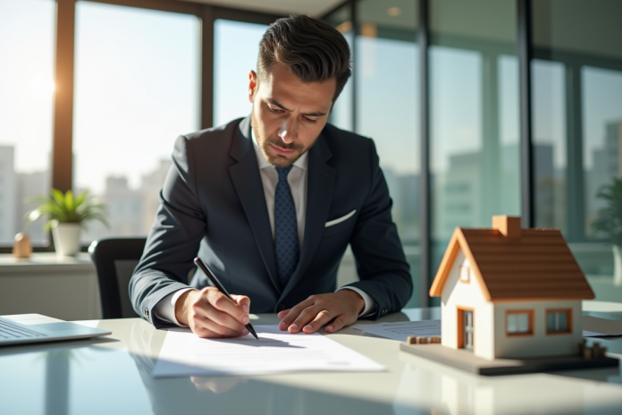 signature-achat-immobilier Signature d un achat immobilier dans un bureau moderne